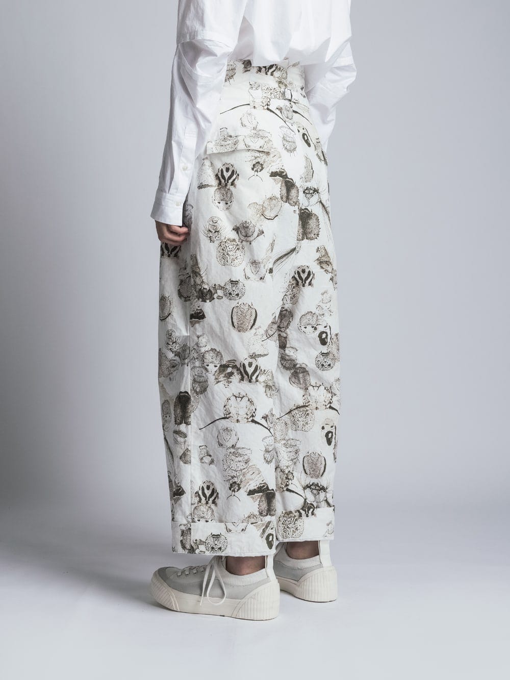 SUZUKO MOMOYAMA Innsects Print Wide Pants White Mix