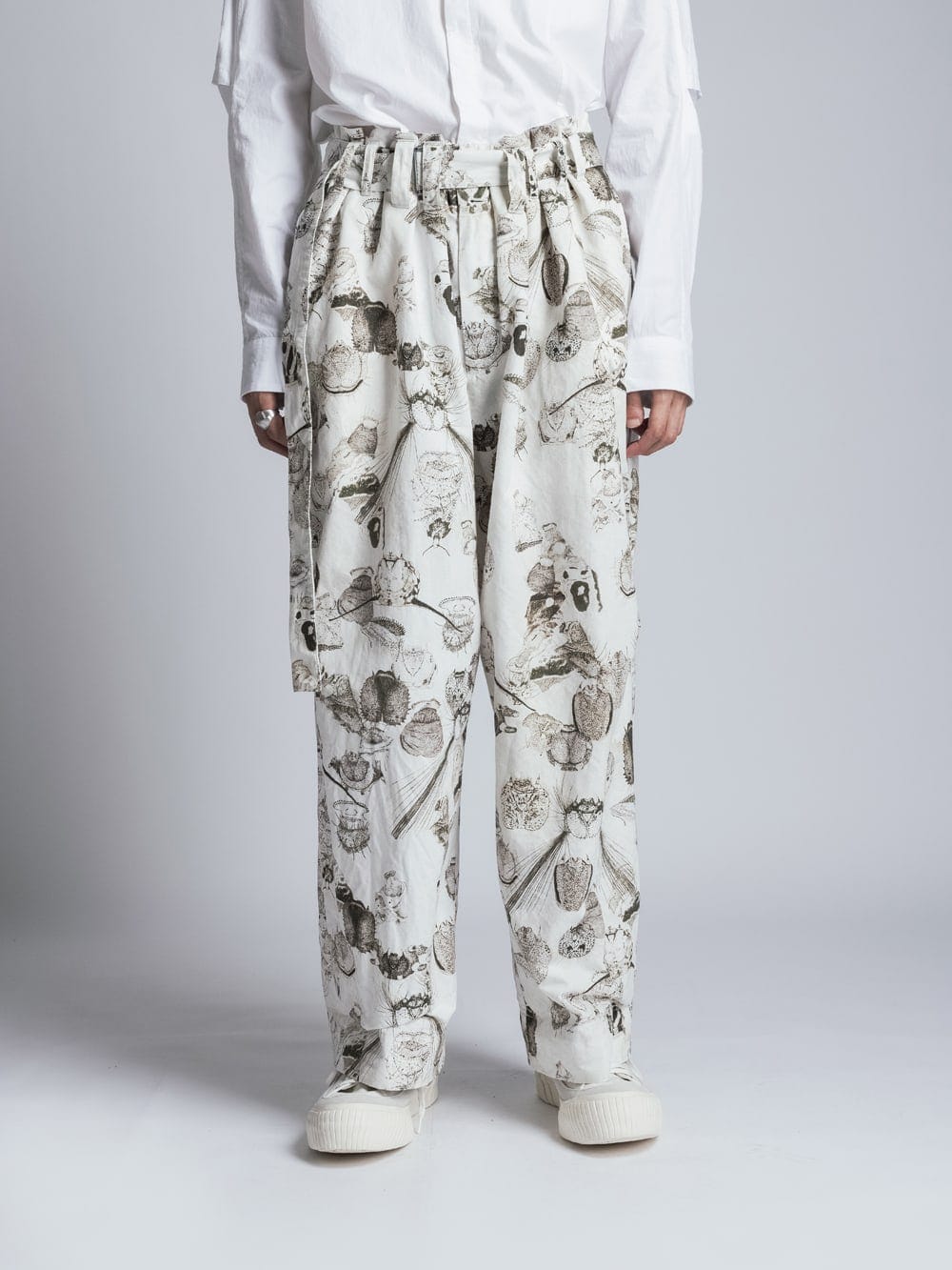 SUZUKO MOMOYAMA Innsects Print Wide Pants White Mix