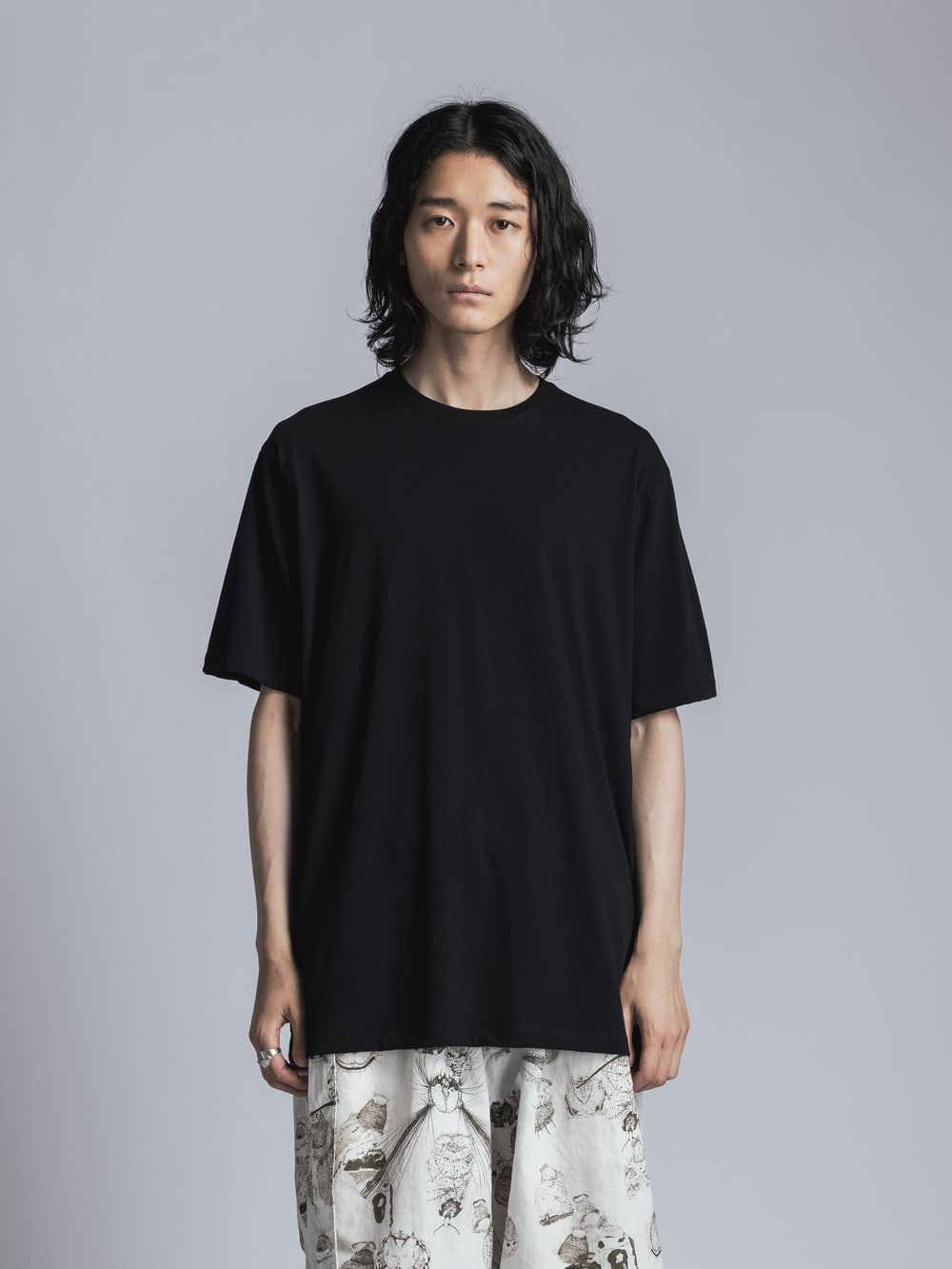 Jersey Stitch Embroidered T-shirt  Black