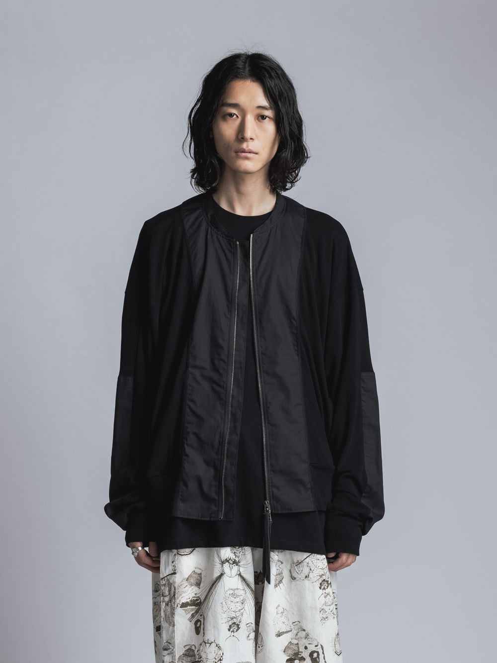 梨地スムース ボンバージャケット