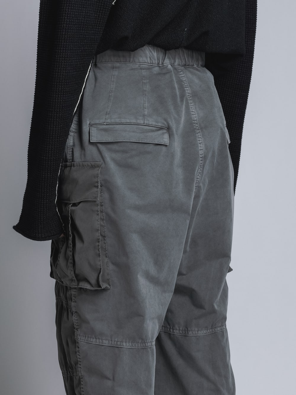 Stretch Wide Cargo Pants  Charcoal