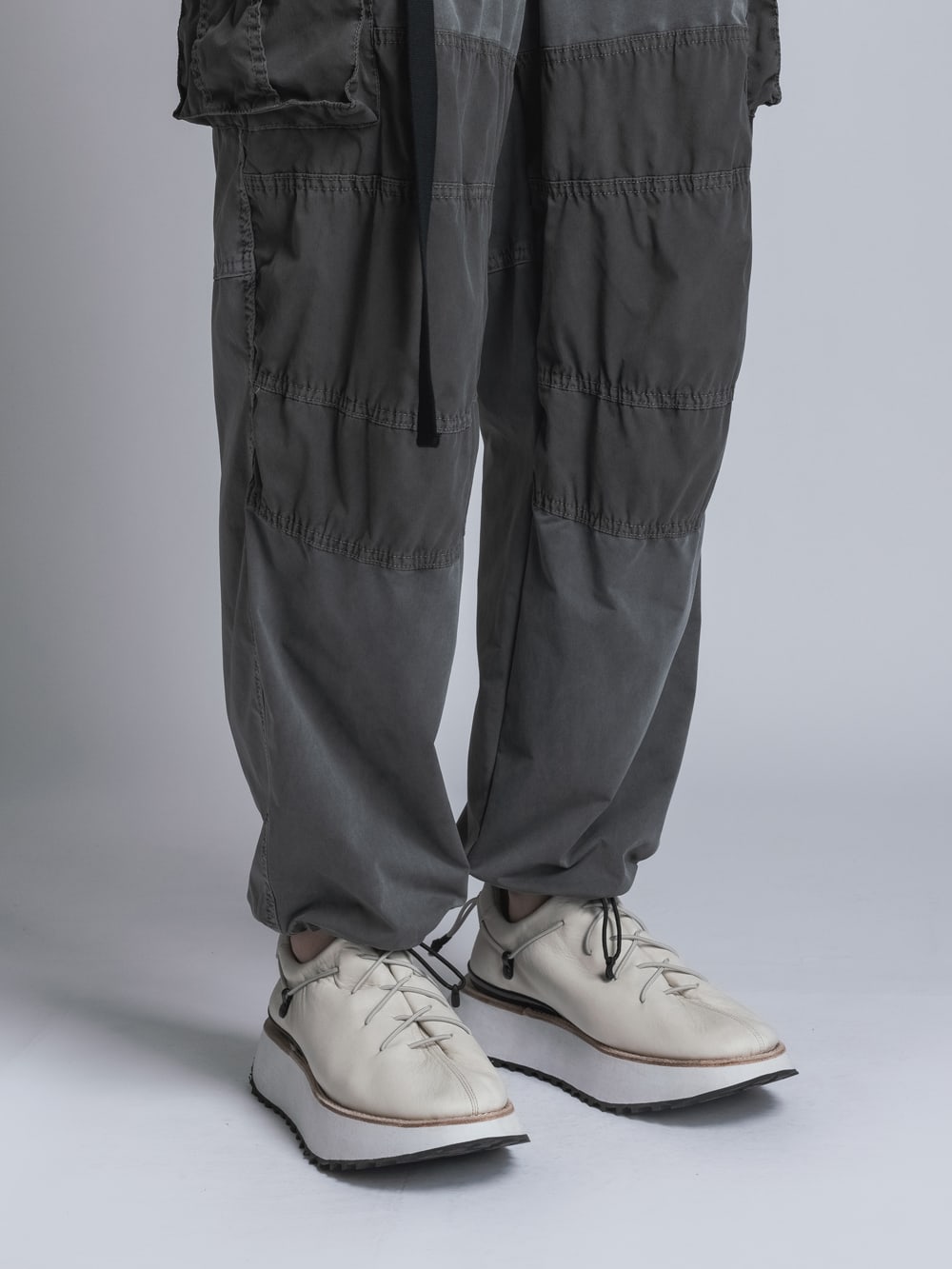 Stretch Wide Cargo Pants  Charcoal