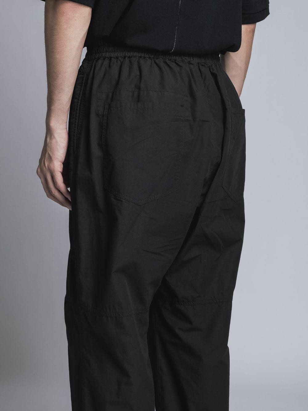 Cotton Linen Garment-Dyed Wide Pants Black