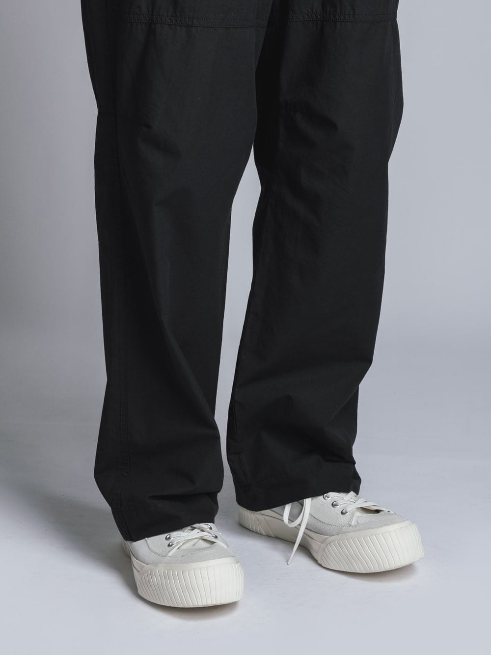 Cotton Linen Garment-Dyed Wide Pants Black