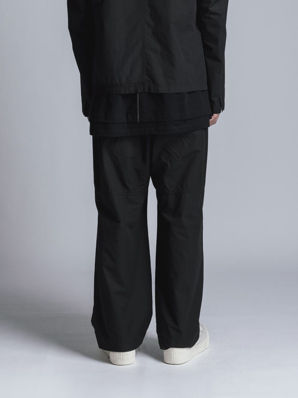 Cotton Linen Garment-Dyed Wide Pants Black