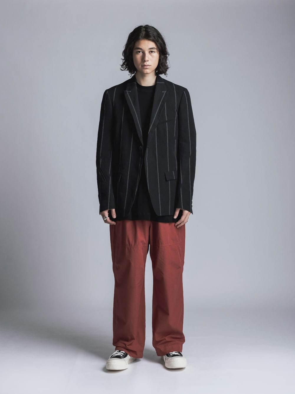 Cotton Linen Garment-Dyed Wide Pants Brick Red