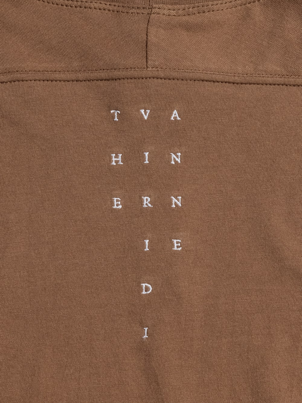 Jersey Stitch Embroidered T-shirt  Brown