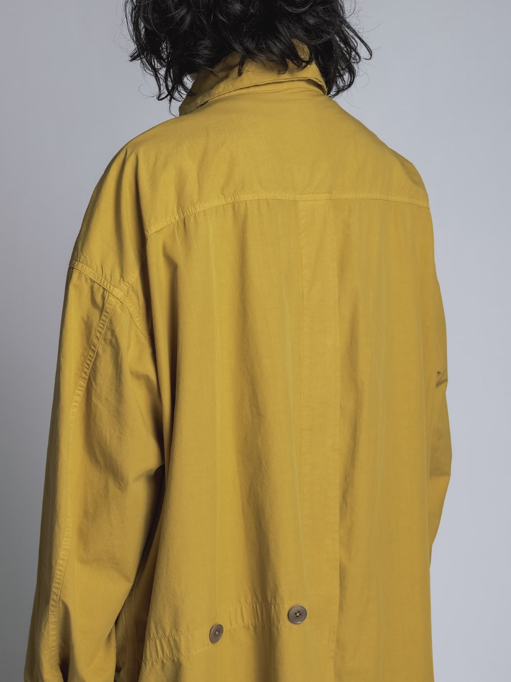 Cotton Linen Garment-Dyed Coat  Mustard