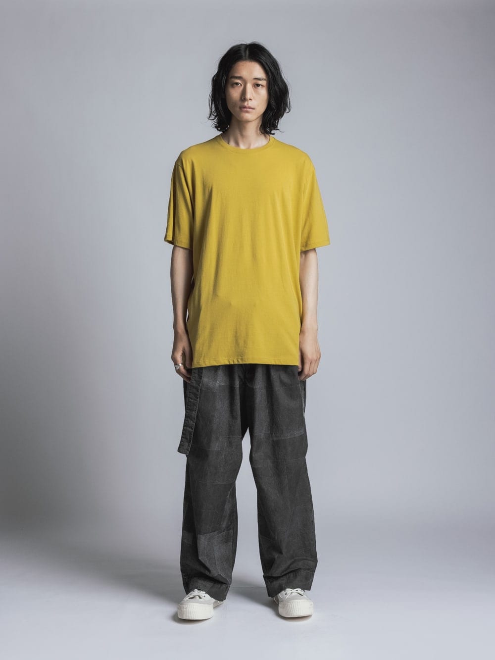 Jersey Stitch Embroidered T-shirt Mustard