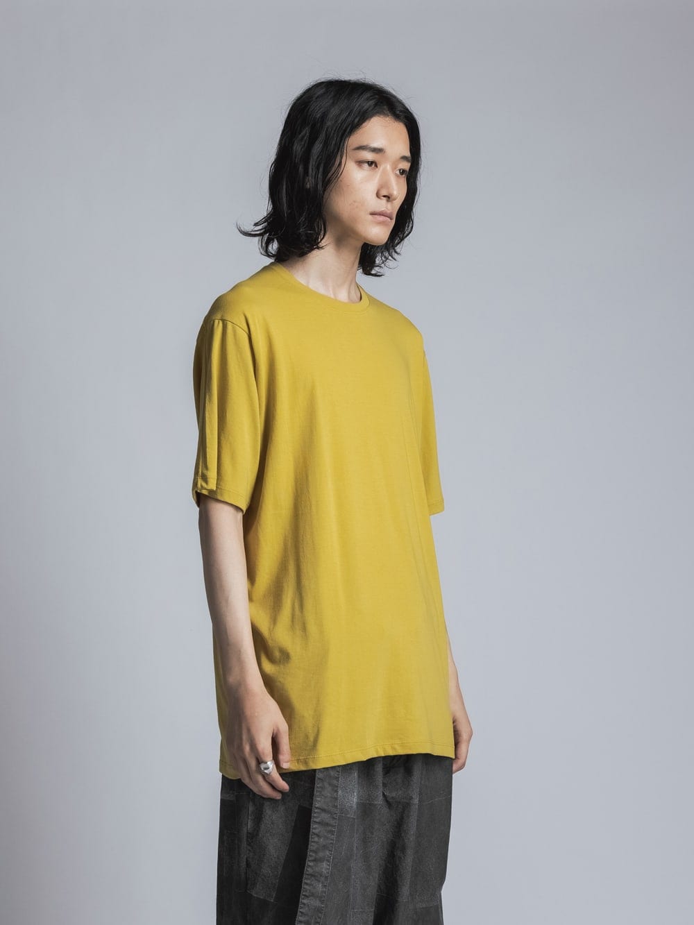 Jersey Stitch Embroidered T-shirt Mustard
