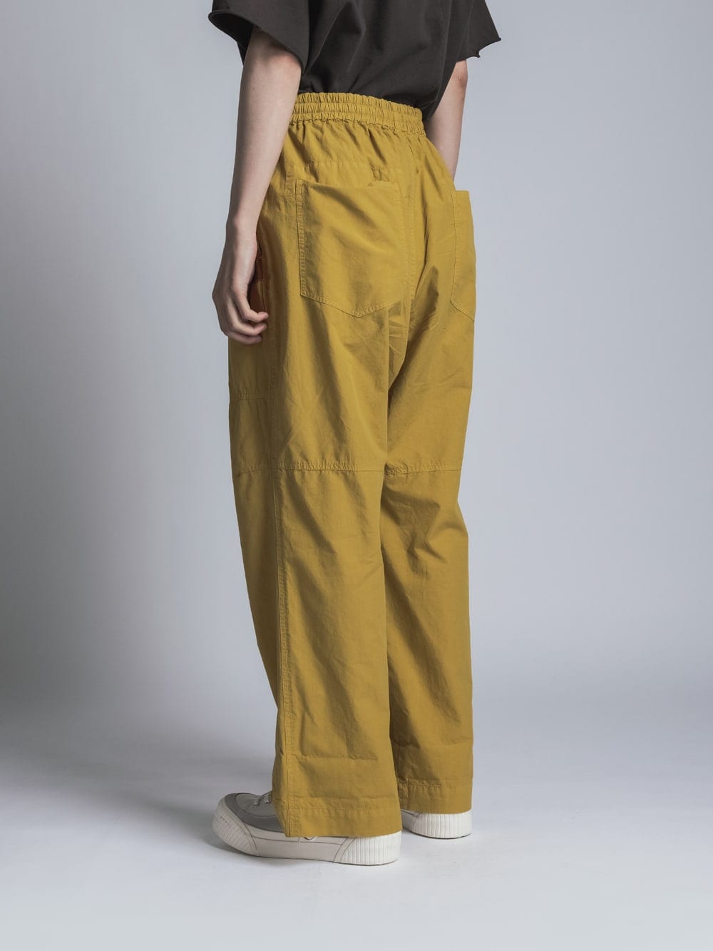 Cotton Linen Garment-Dyed Wide Pants Mustard