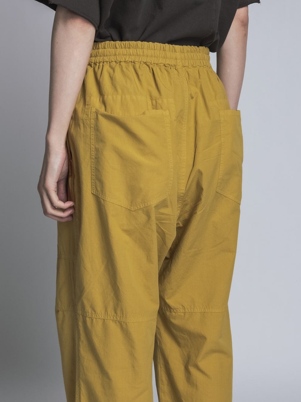 Cotton Linen Garment-Dyed Wide Pants Mustard