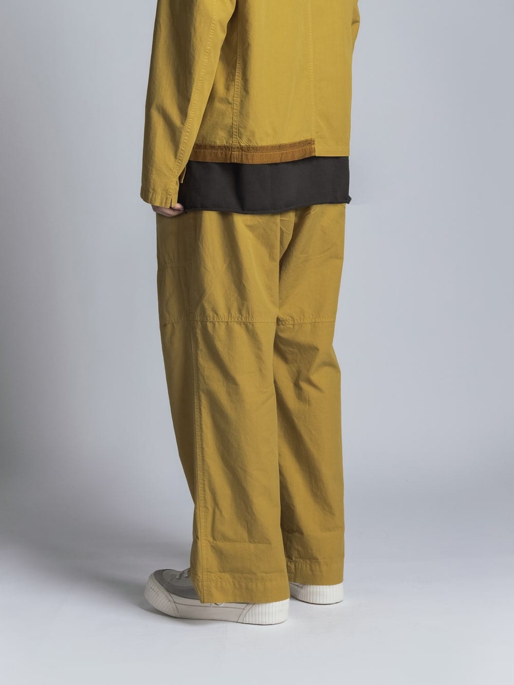 Cotton Linen Garment-Dyed Wide Pants Mustard