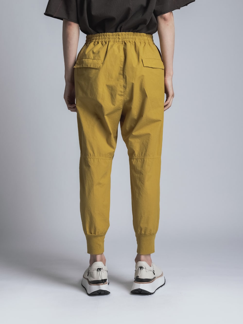 Cotton Linen Garment-Dyed Rib Pants  Mustard