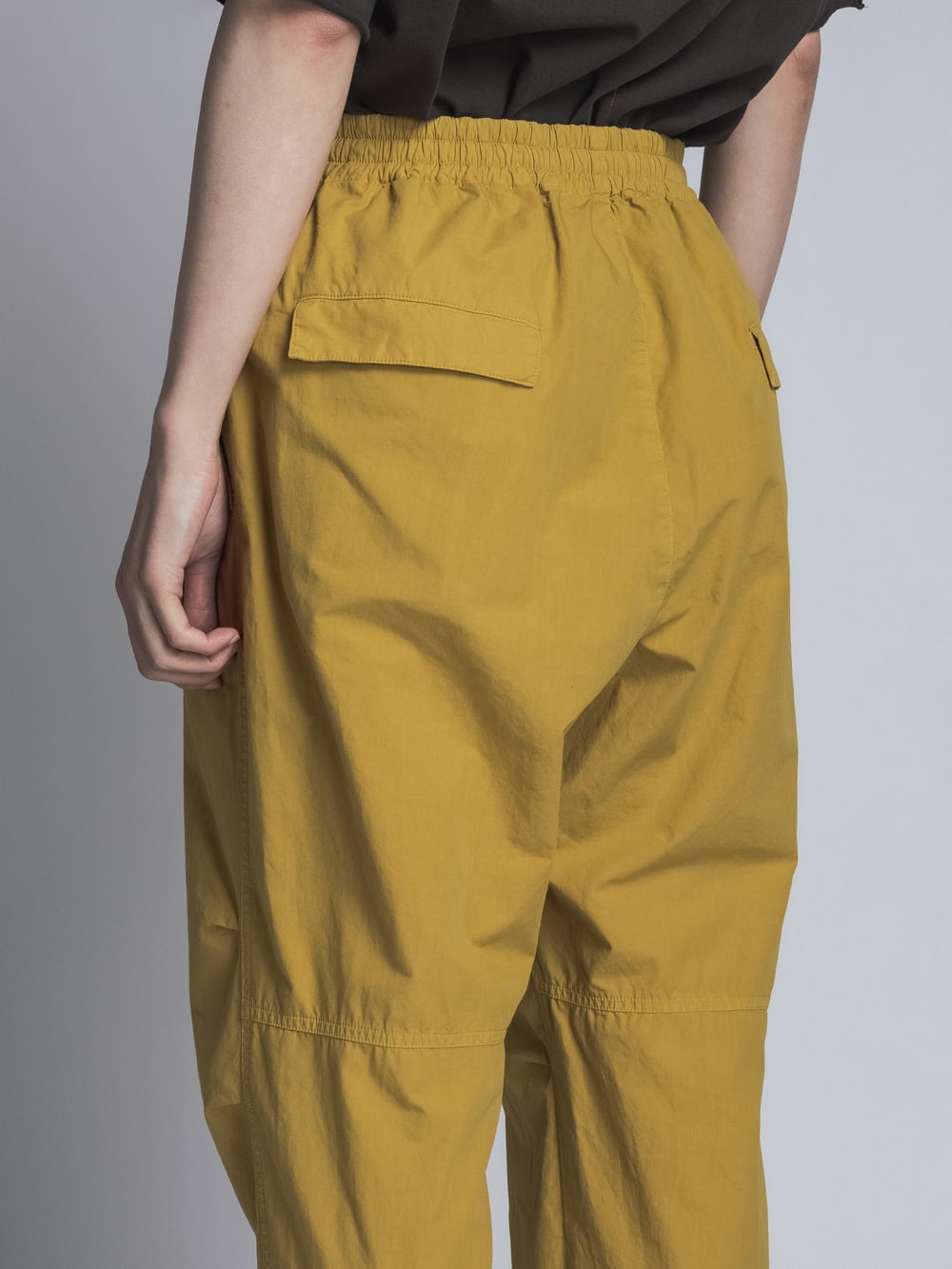 Cotton Linen Garment-Dyed Rib Pants  Mustard