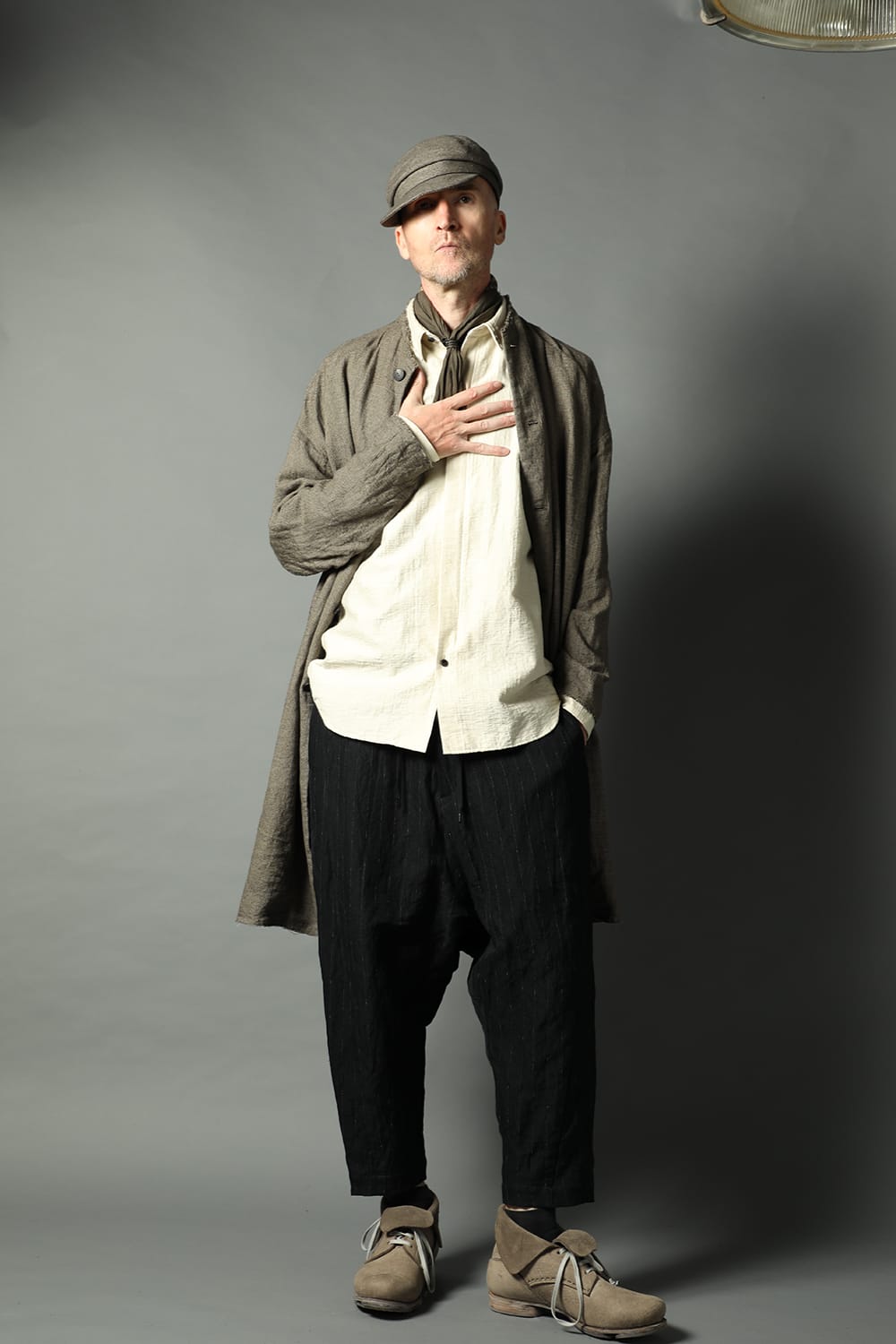 Shirt cotton / nylon Shadow jacquard  Ecru