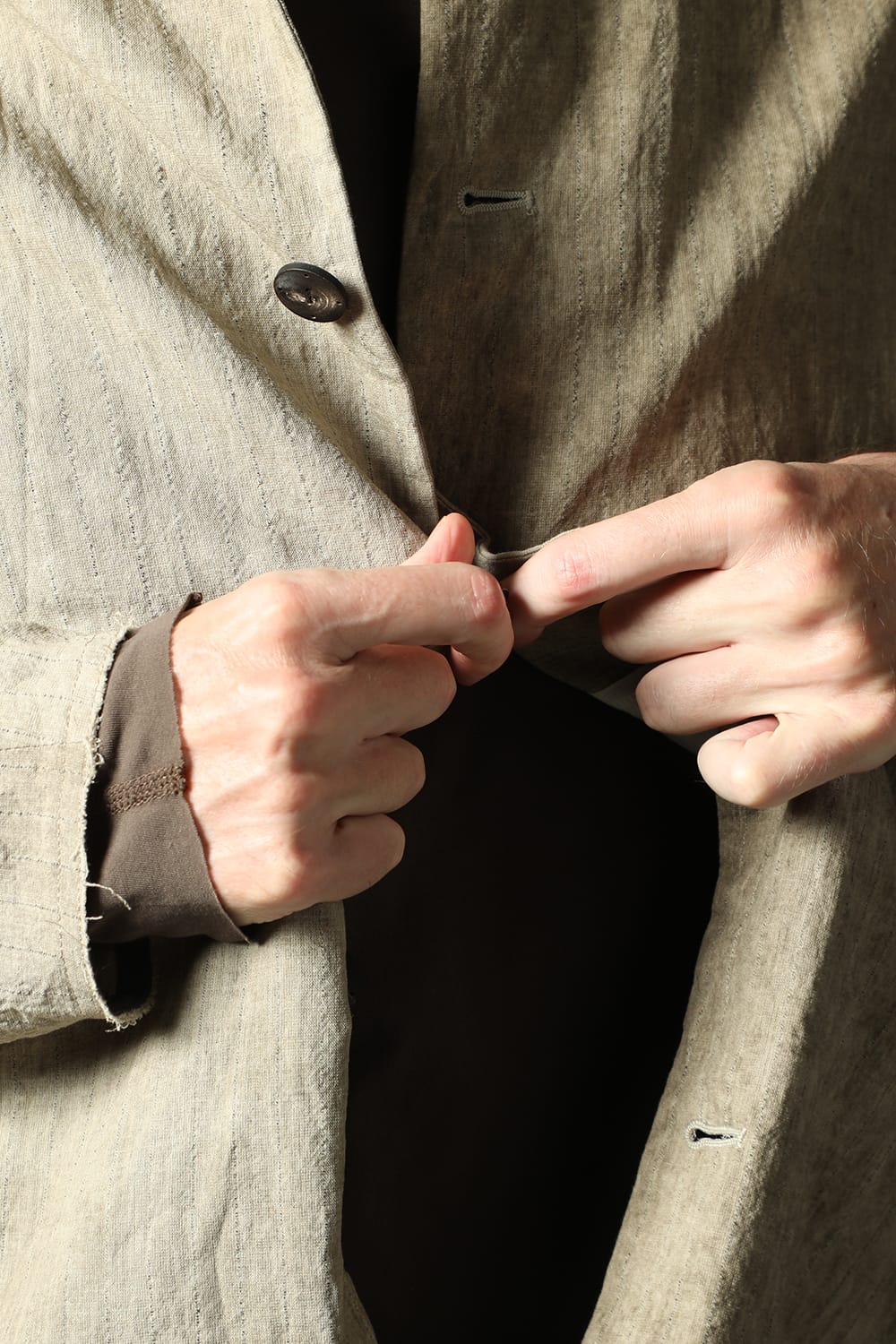 Jacket cotton / linen cold dyed