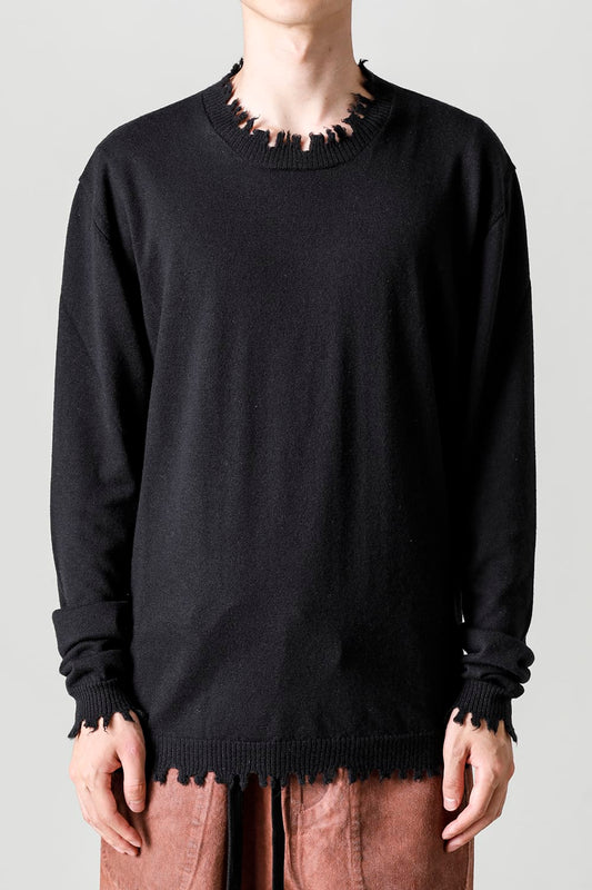 ロングスリーブ ニットトップ. ブラック