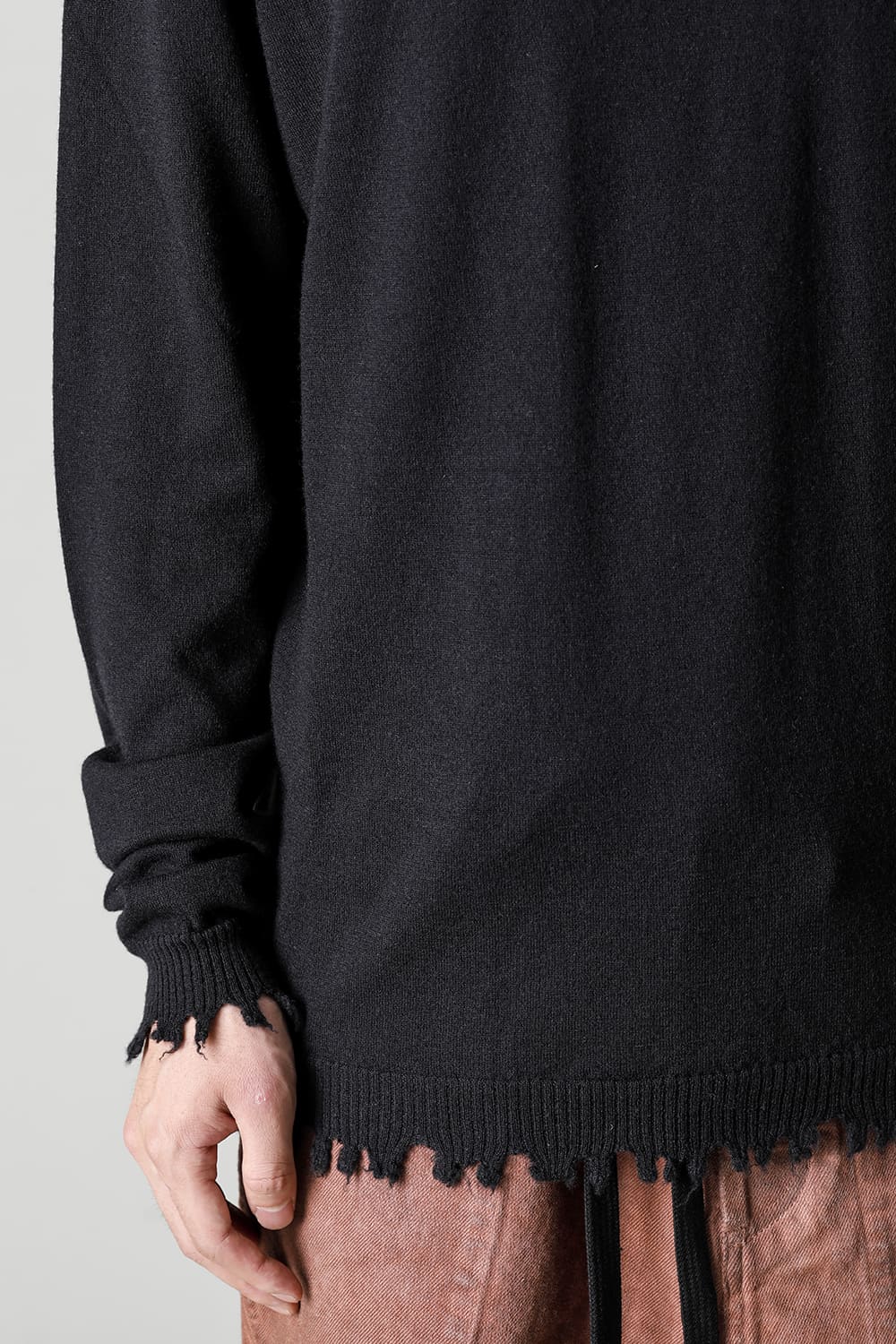 ロングスリーブ ニットトップ. ブラック