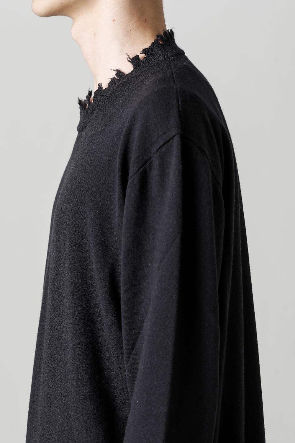 ロングスリーブ ニットトップ. ブラック