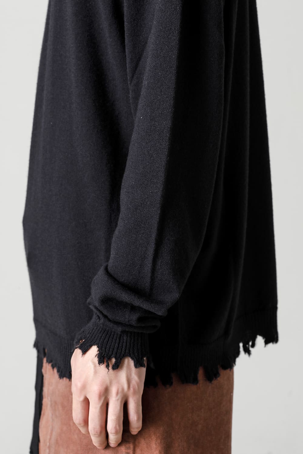 ロングスリーブ ニットトップ. ブラック