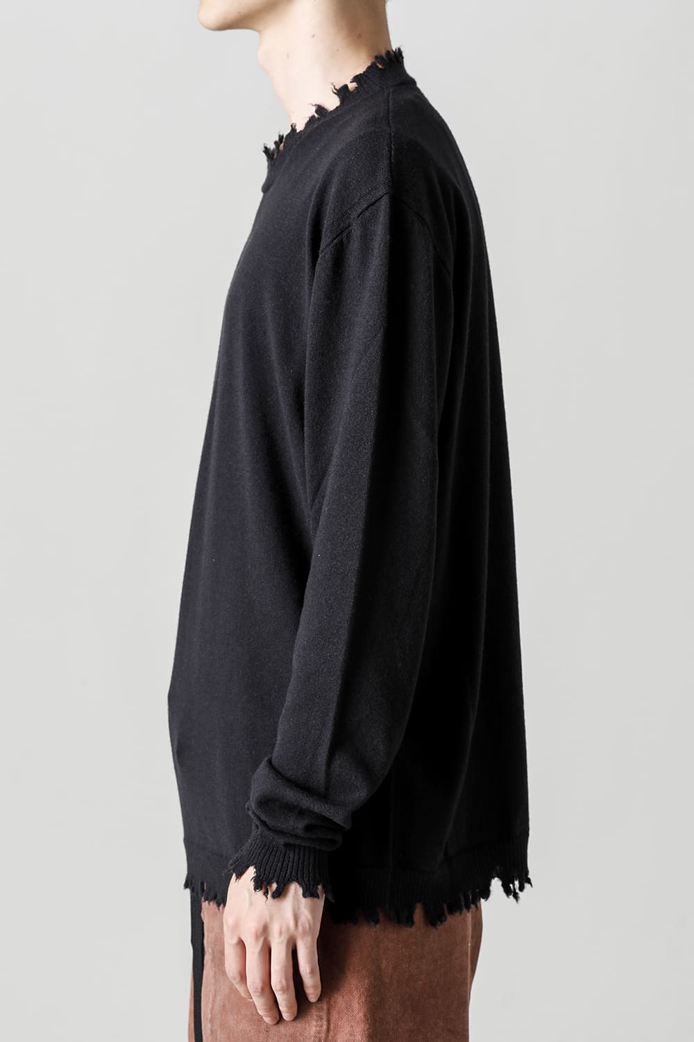 ロングスリーブ ニットトップ. ブラック