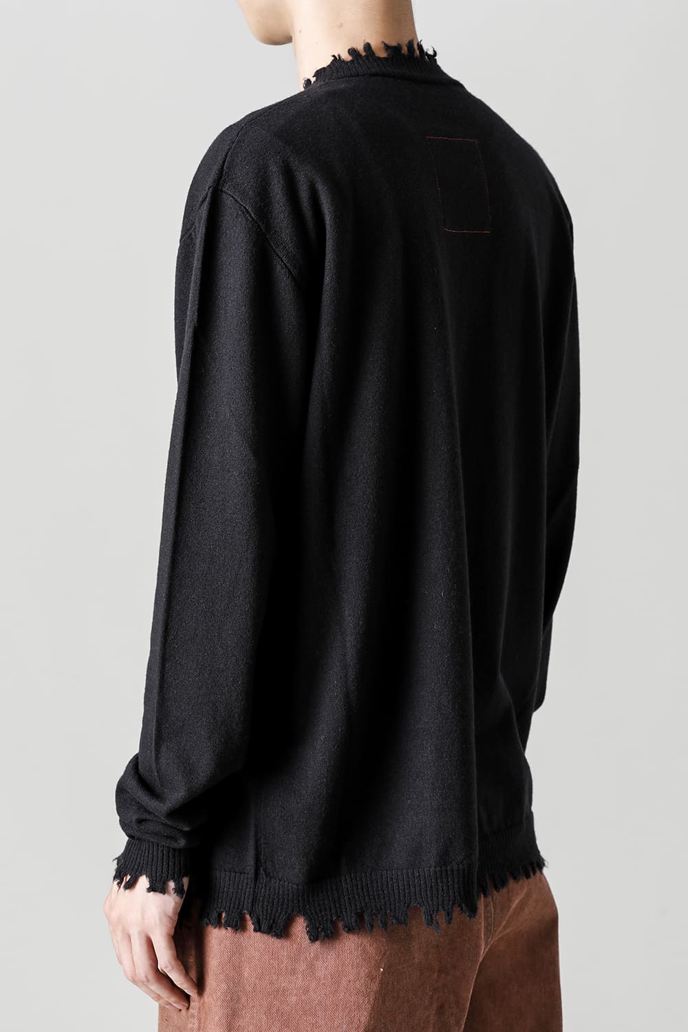 ロングスリーブ ニットトップ. ブラック