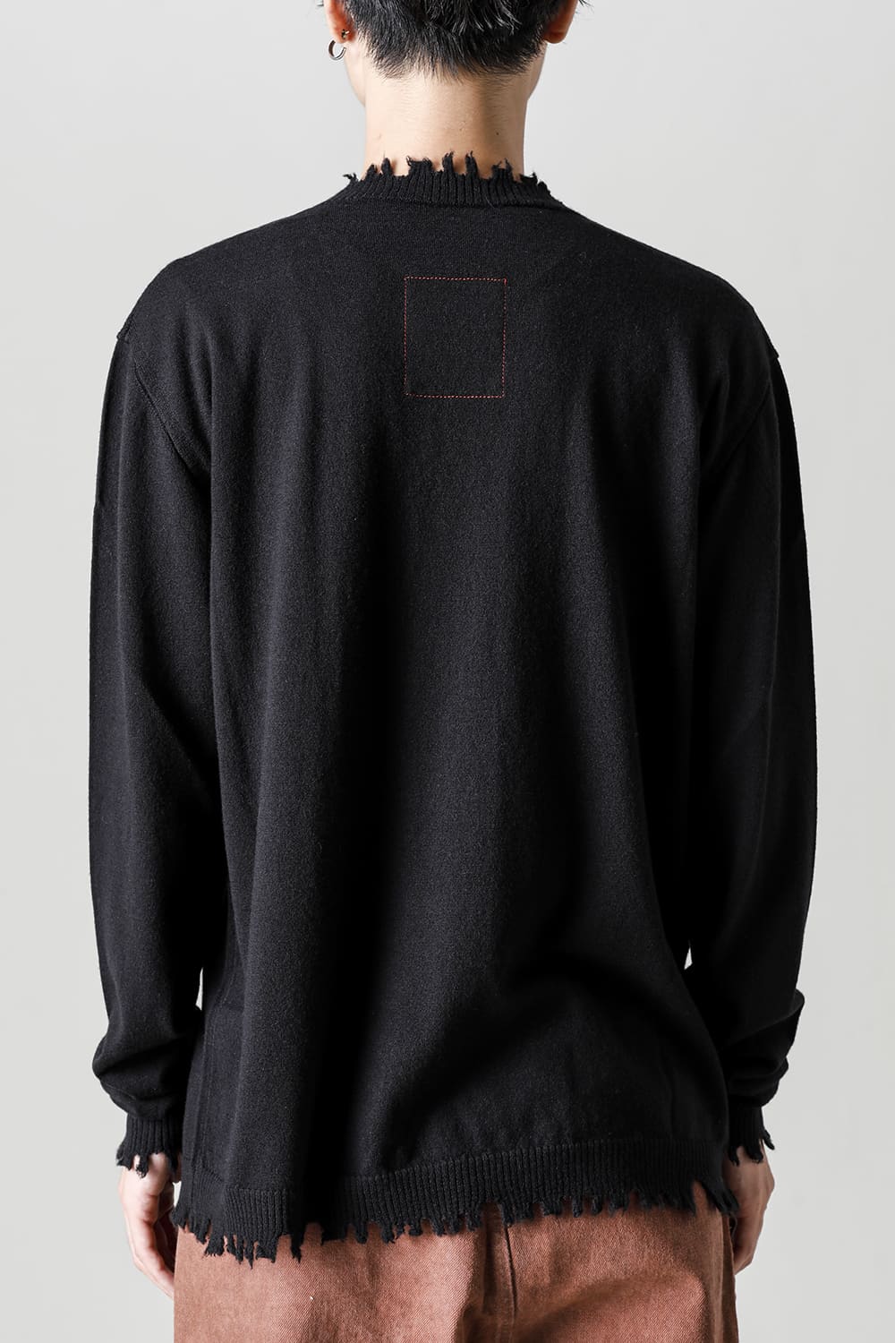 ロングスリーブ ニットトップ. ブラック