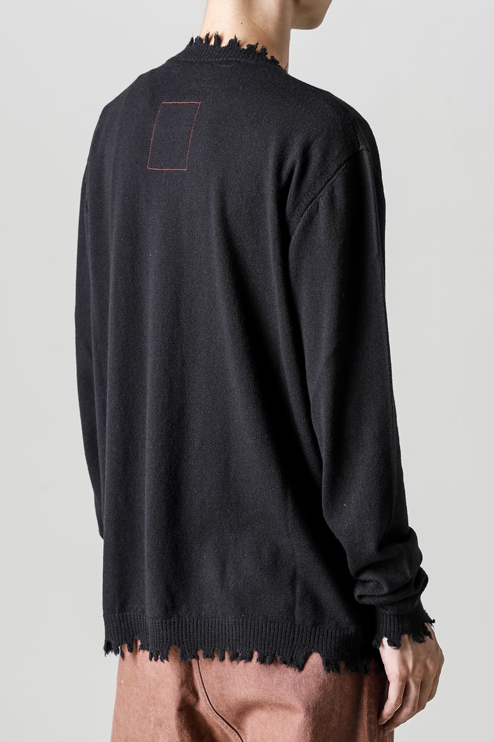 ロングスリーブ ニットトップ. ブラック