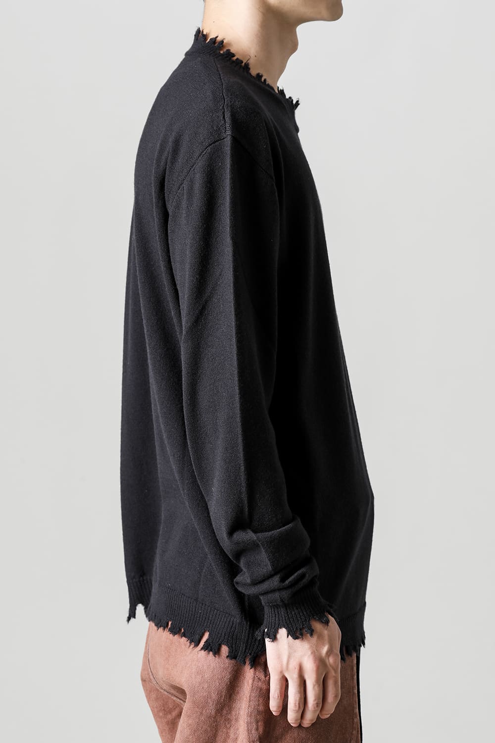 ロングスリーブ ニットトップ. ブラック