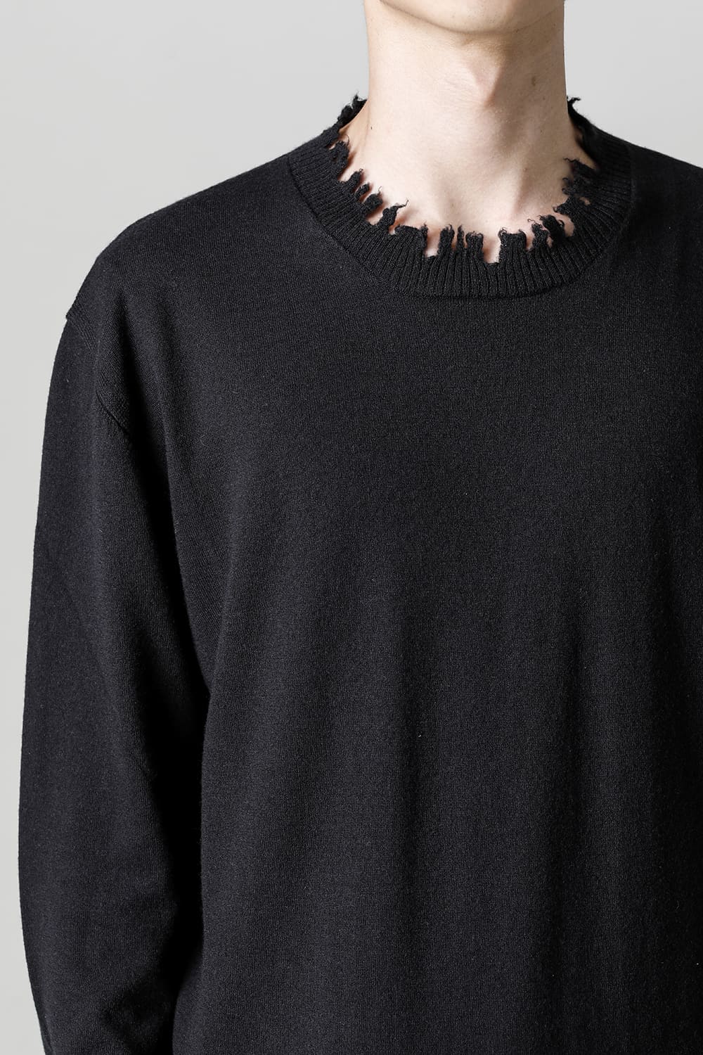 ロングスリーブ ニットトップ. ブラック