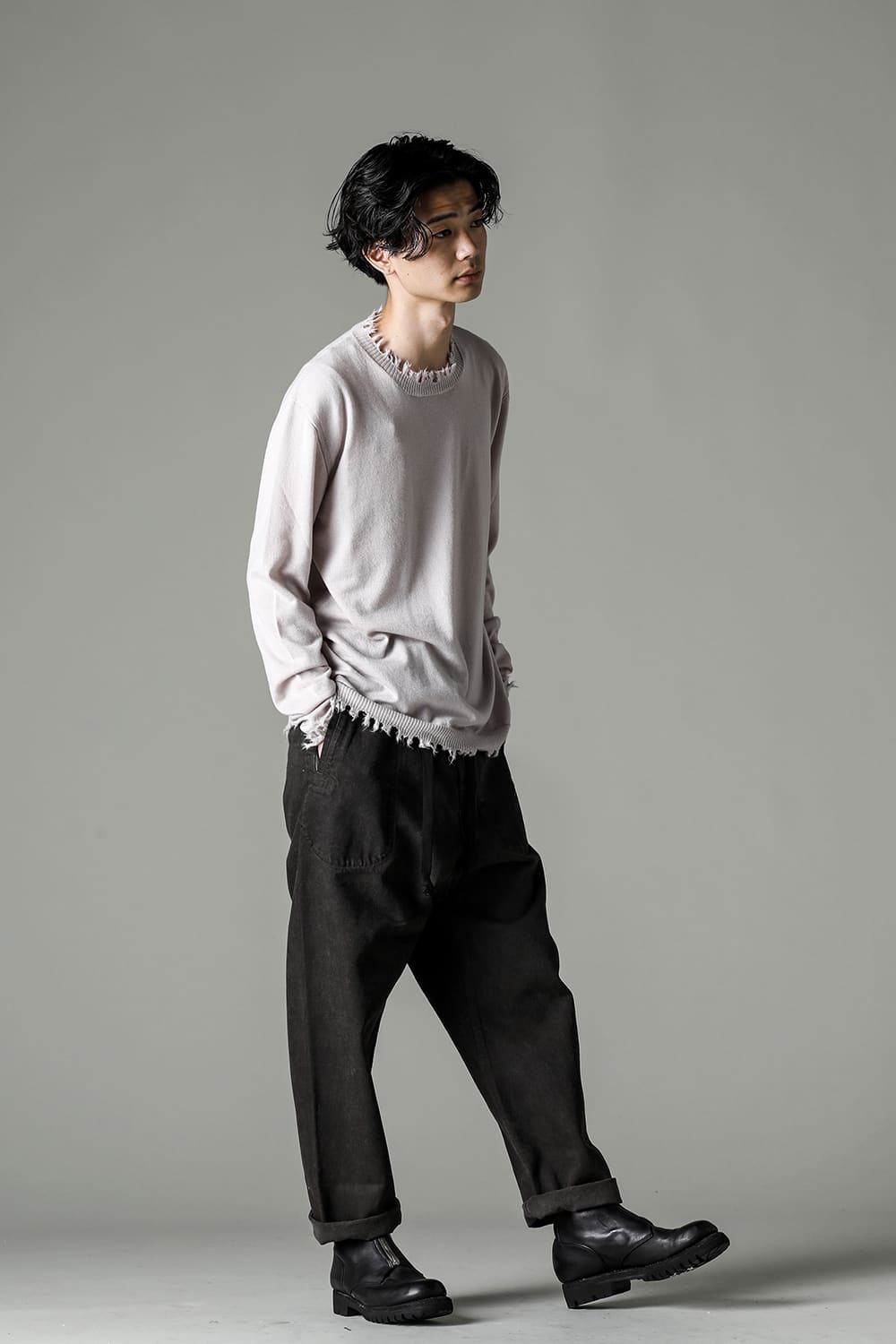 ロングスリーブ ニットトップ. オフホワイト