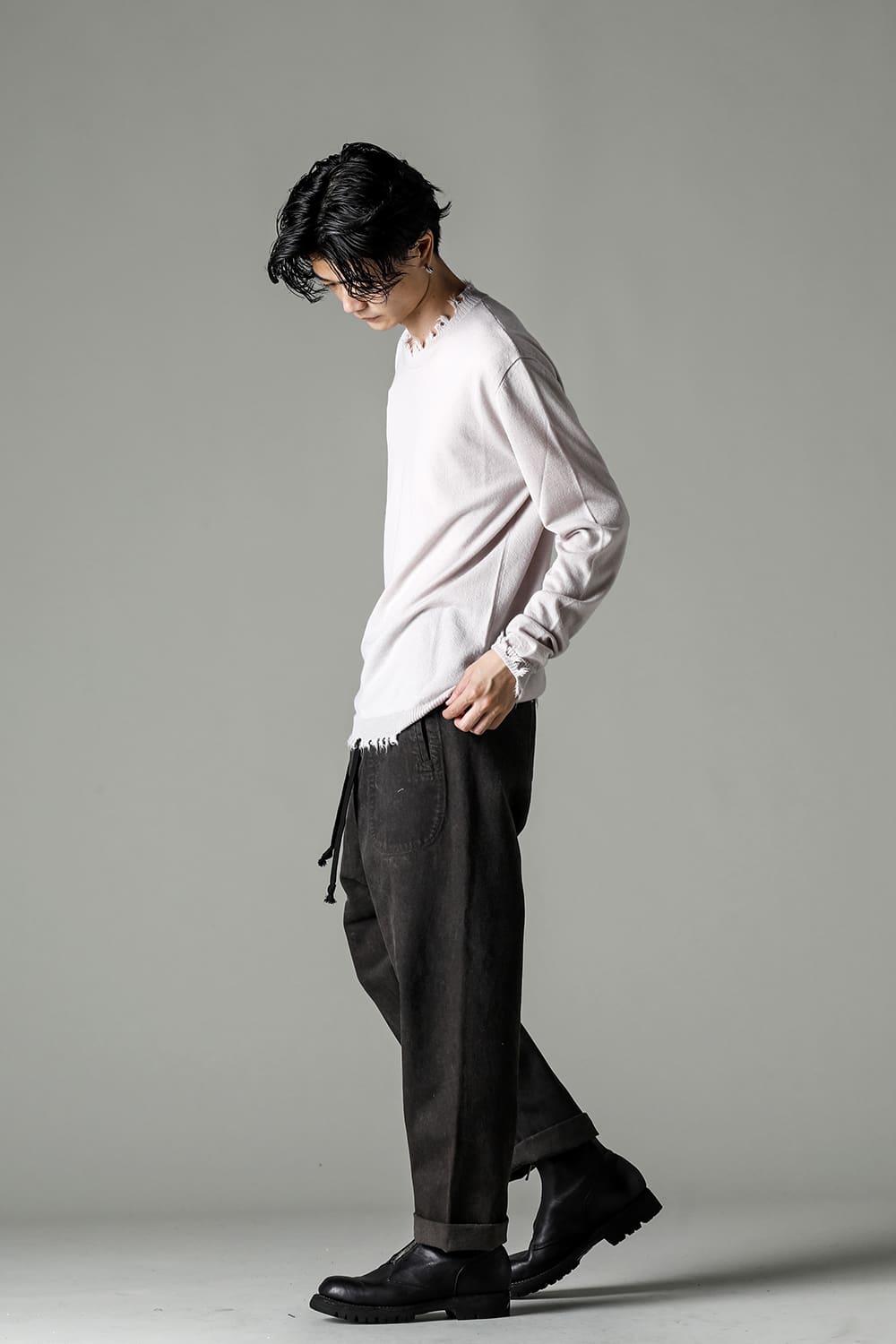 ロングスリーブ ニットトップ. オフホワイト