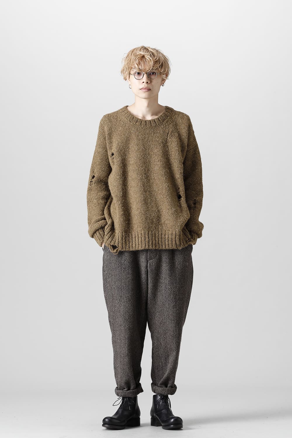 ロングスリーブ ニットトップ