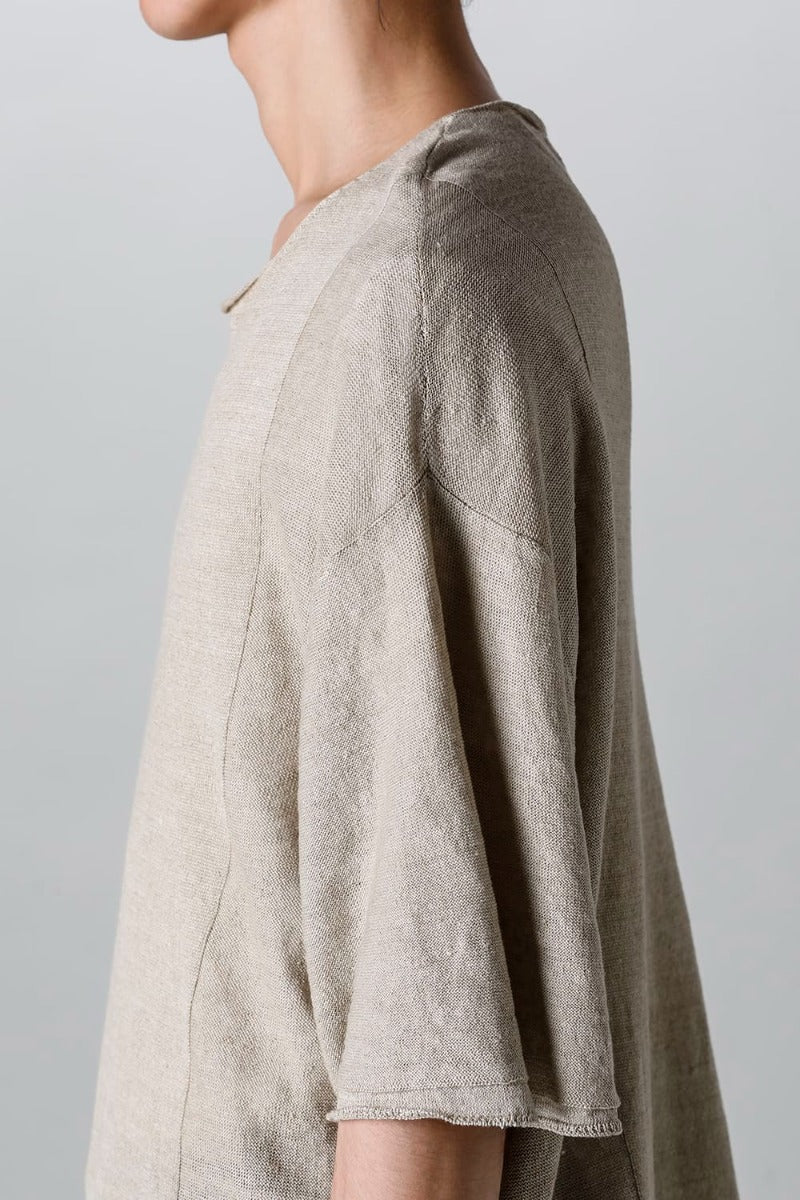 リラックスフィット リネンニットTシャツ