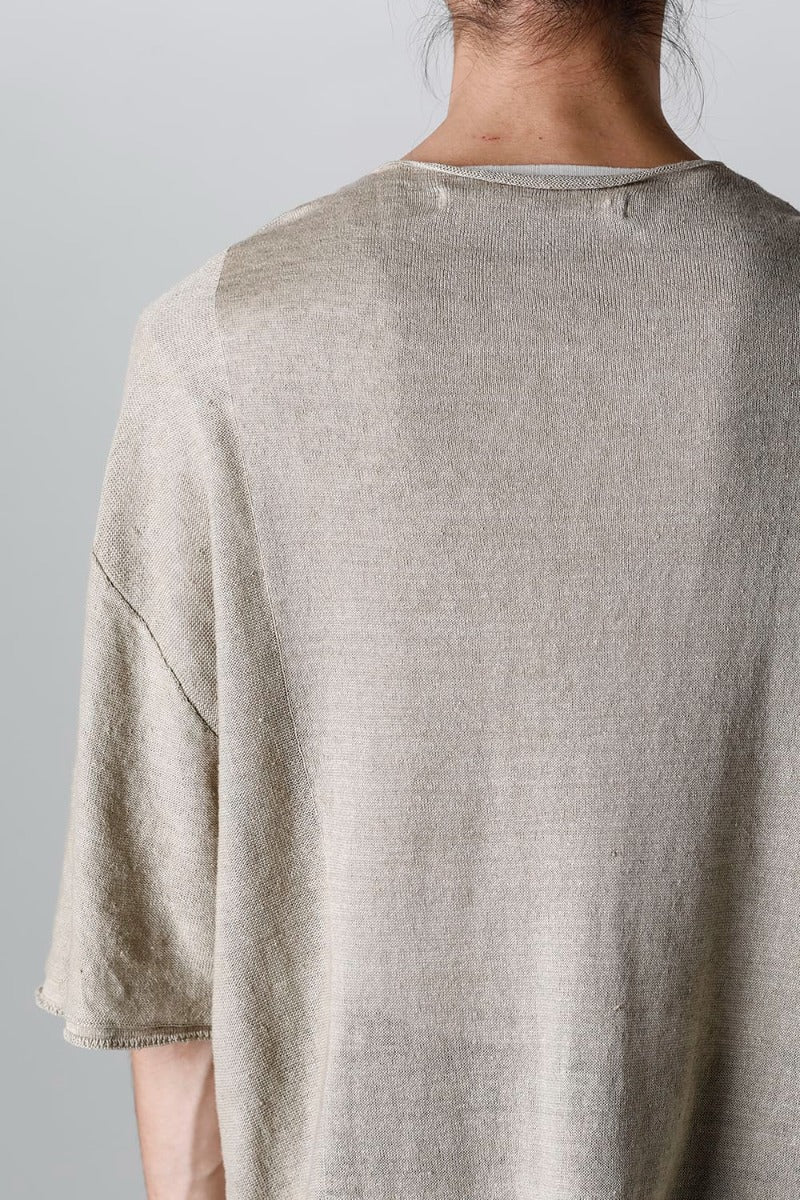 リラックスフィット リネンニットTシャツ
