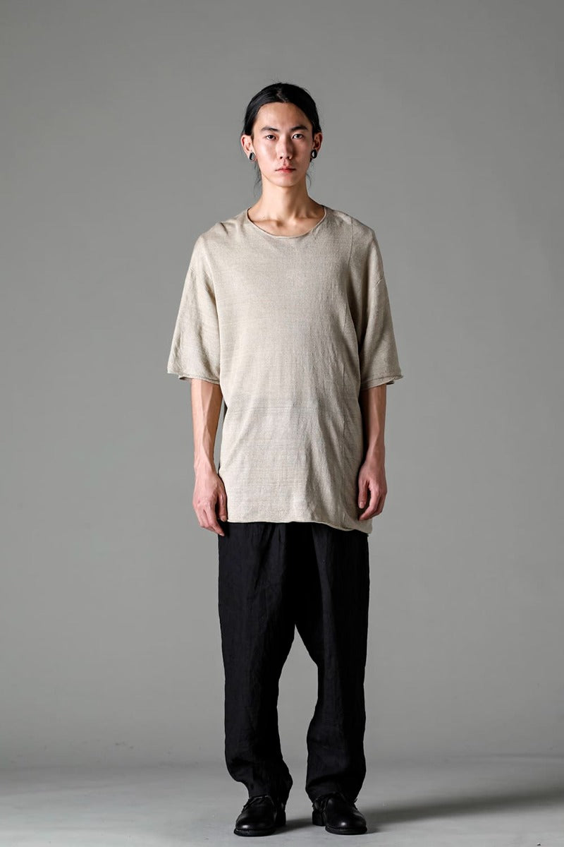 リラックスフィット リネンニットTシャツ