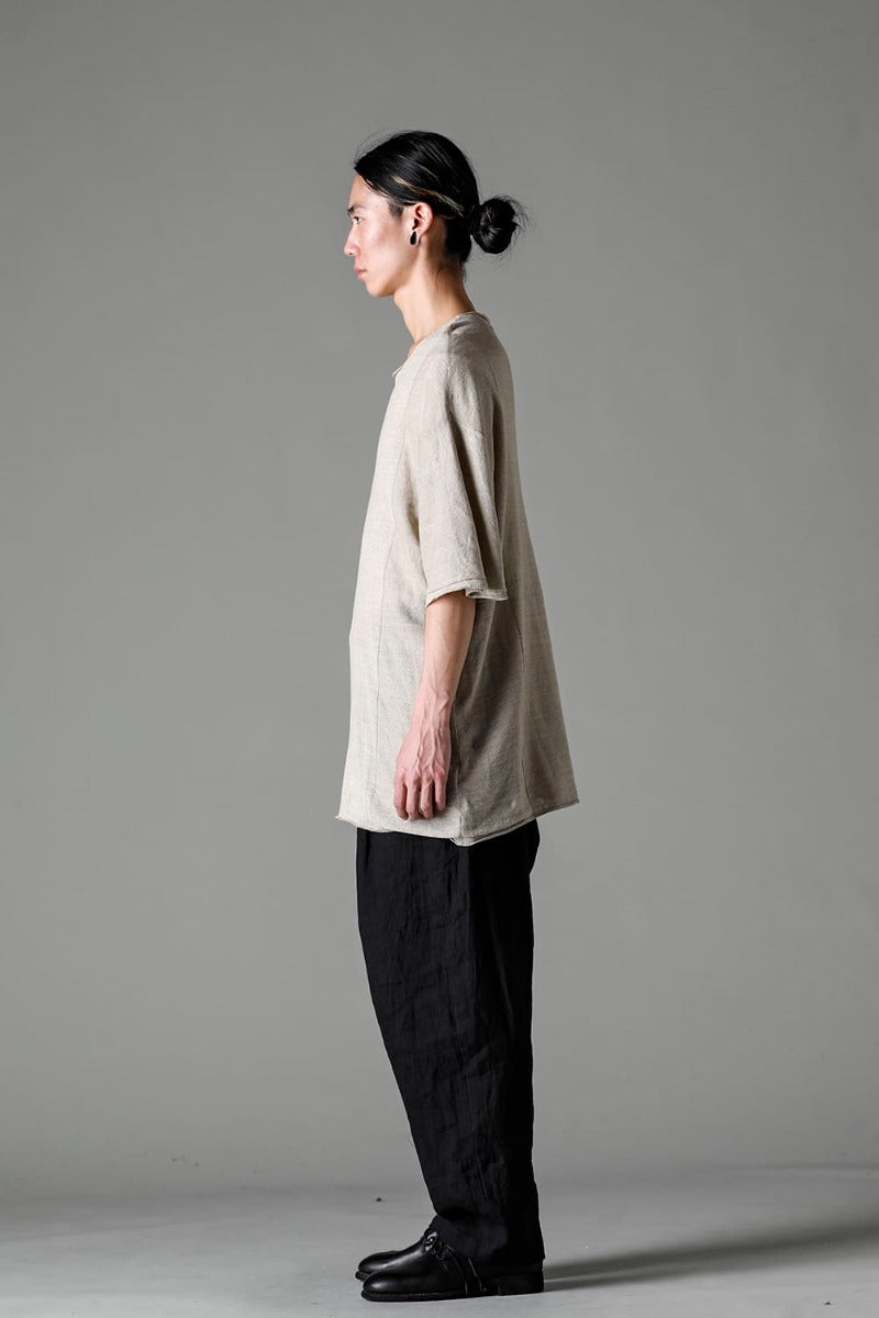 リラックスフィット リネンニットTシャツ