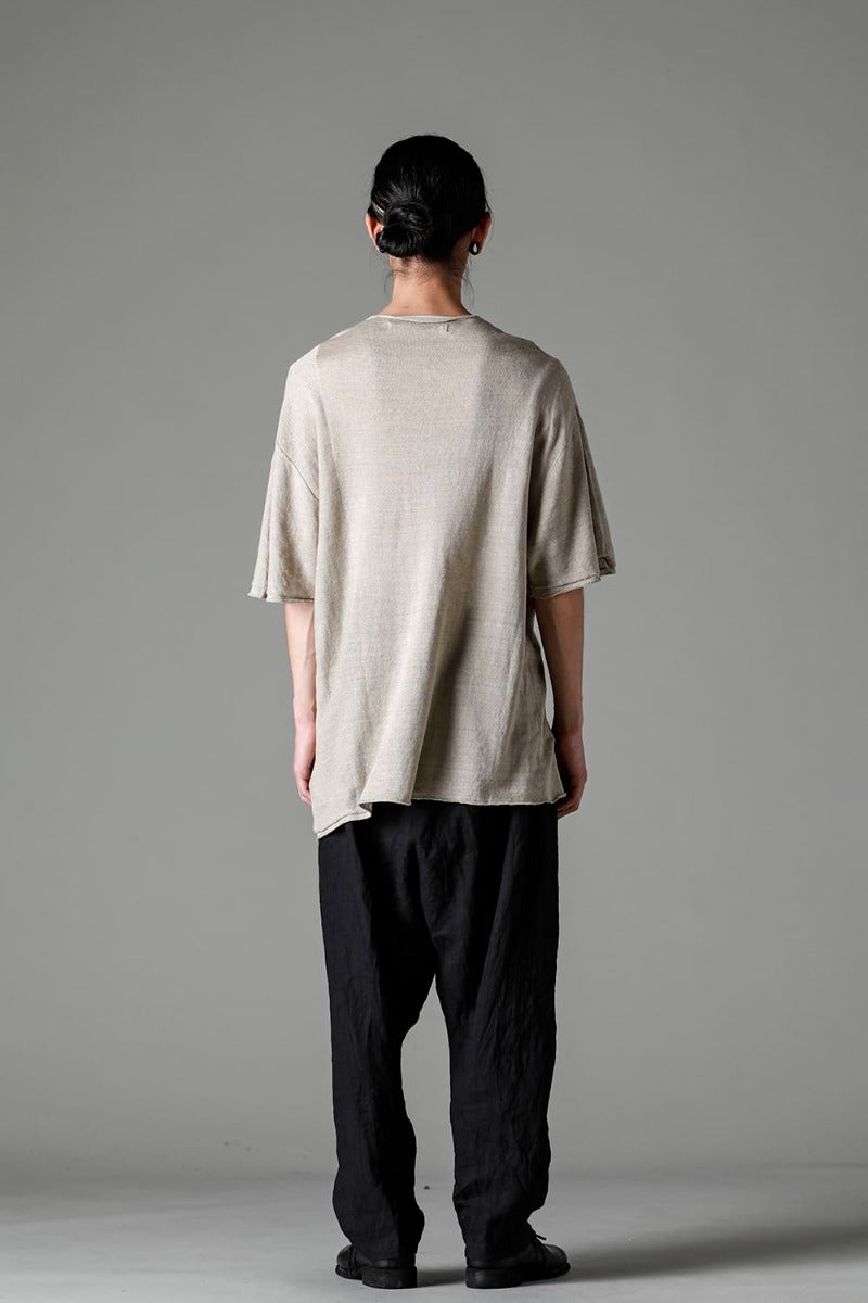 リラックスフィット リネンニットTシャツ