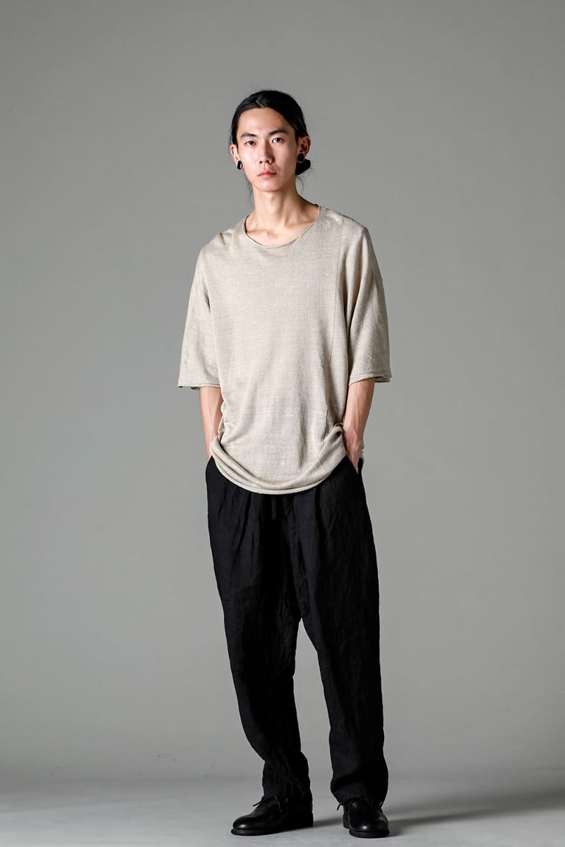 リラックスフィット リネンニットTシャツ