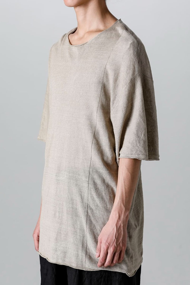 リラックスフィット リネンニットTシャツ