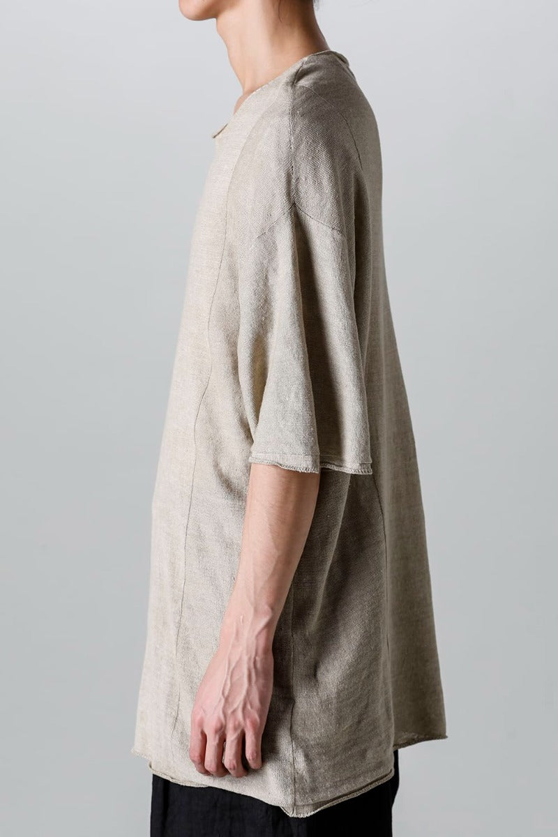リラックスフィット リネンニットTシャツ