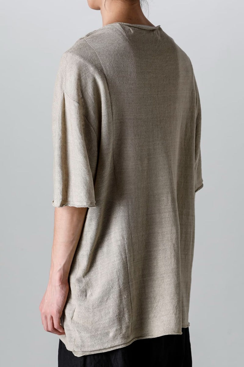 リラックスフィット リネンニットTシャツ