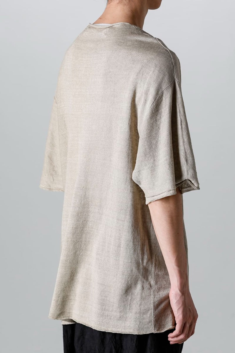 リラックスフィット リネンニットTシャツ