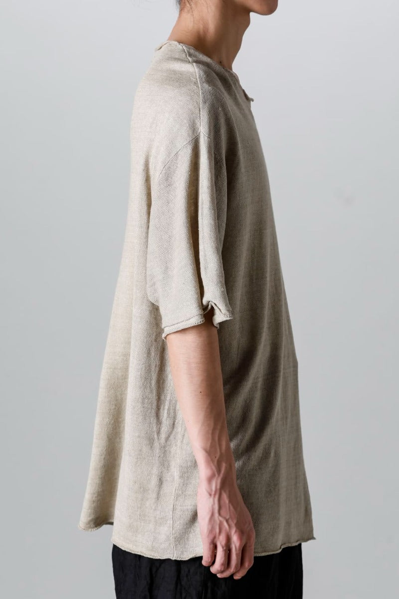 リラックスフィット リネンニットTシャツ
