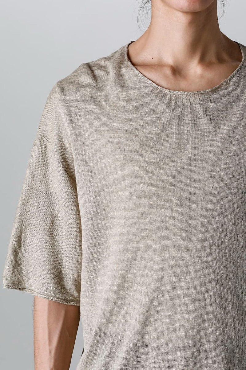 リラックスフィット リネンニットTシャツ