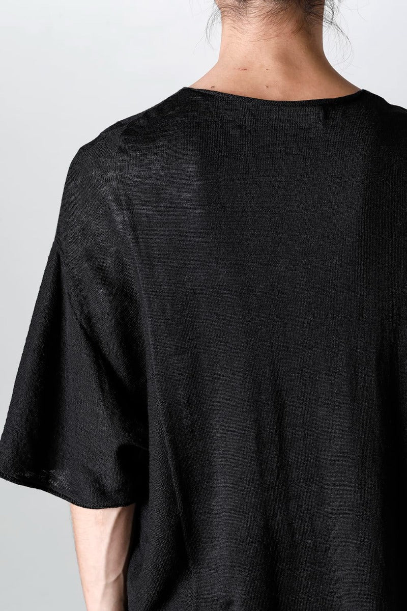 リラックスフィット リネンニットTシャツ
