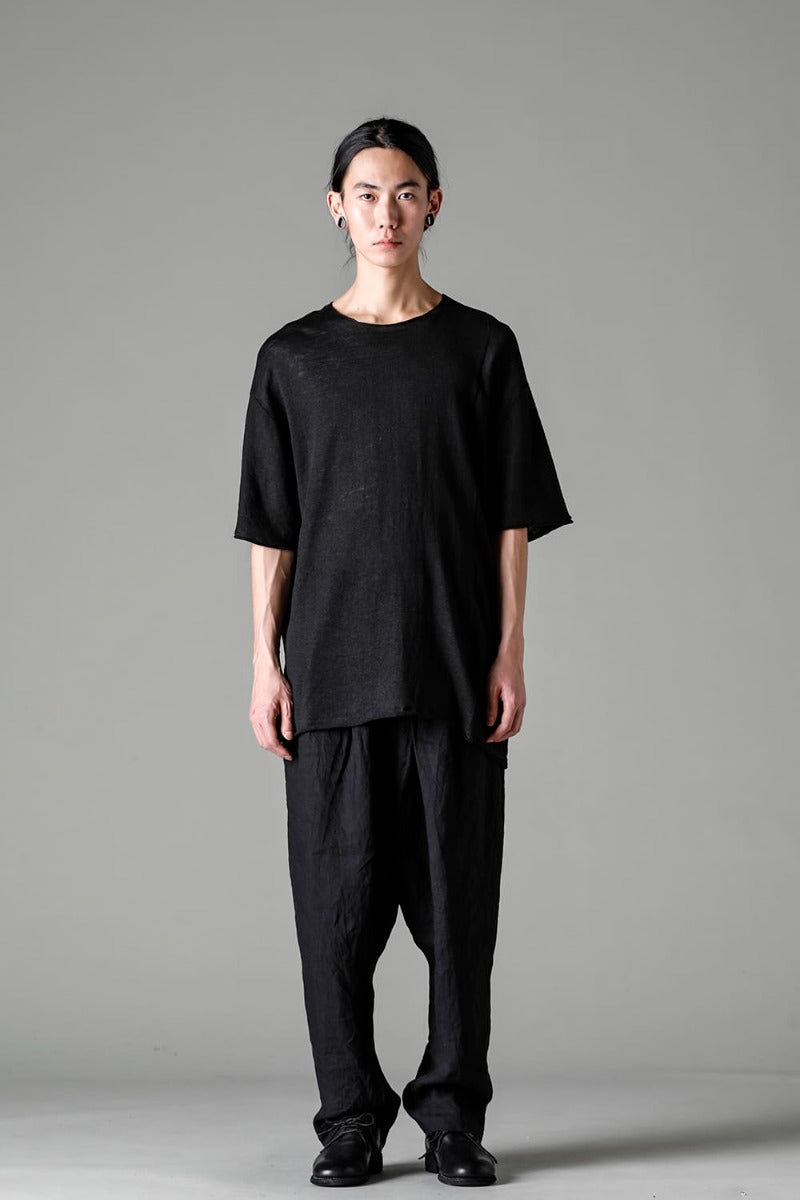 リラックスフィット リネンニットTシャツ