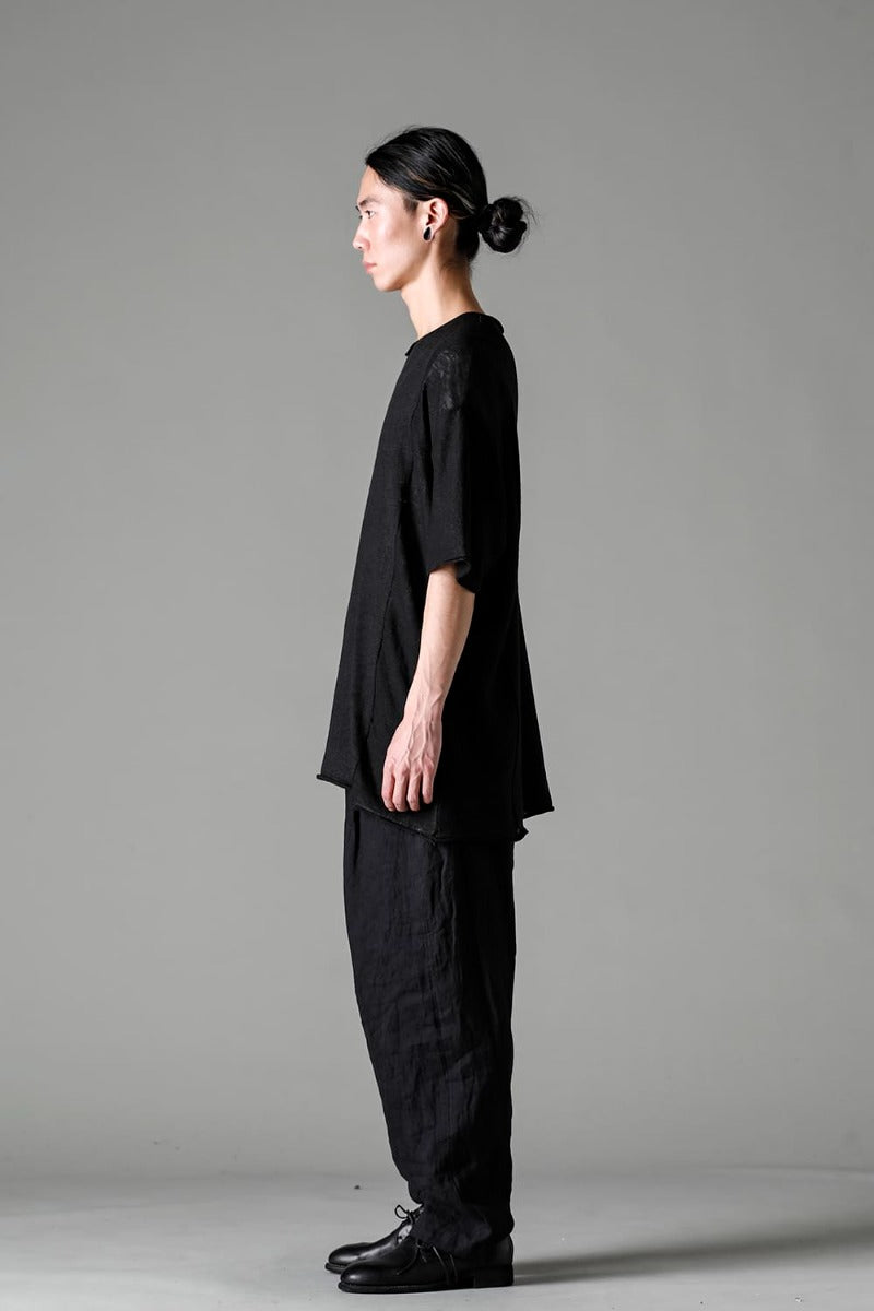 リラックスフィット リネンニットTシャツ