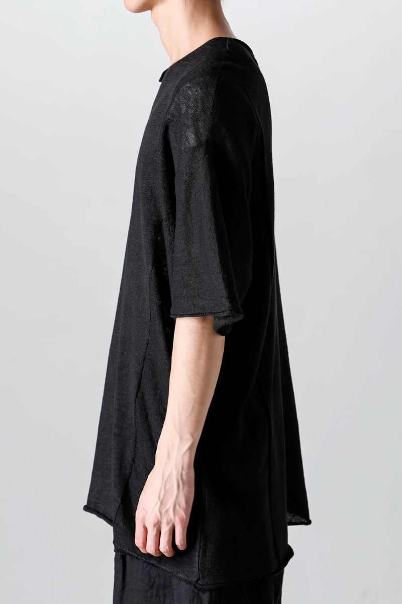 リラックスフィット リネンニットTシャツ